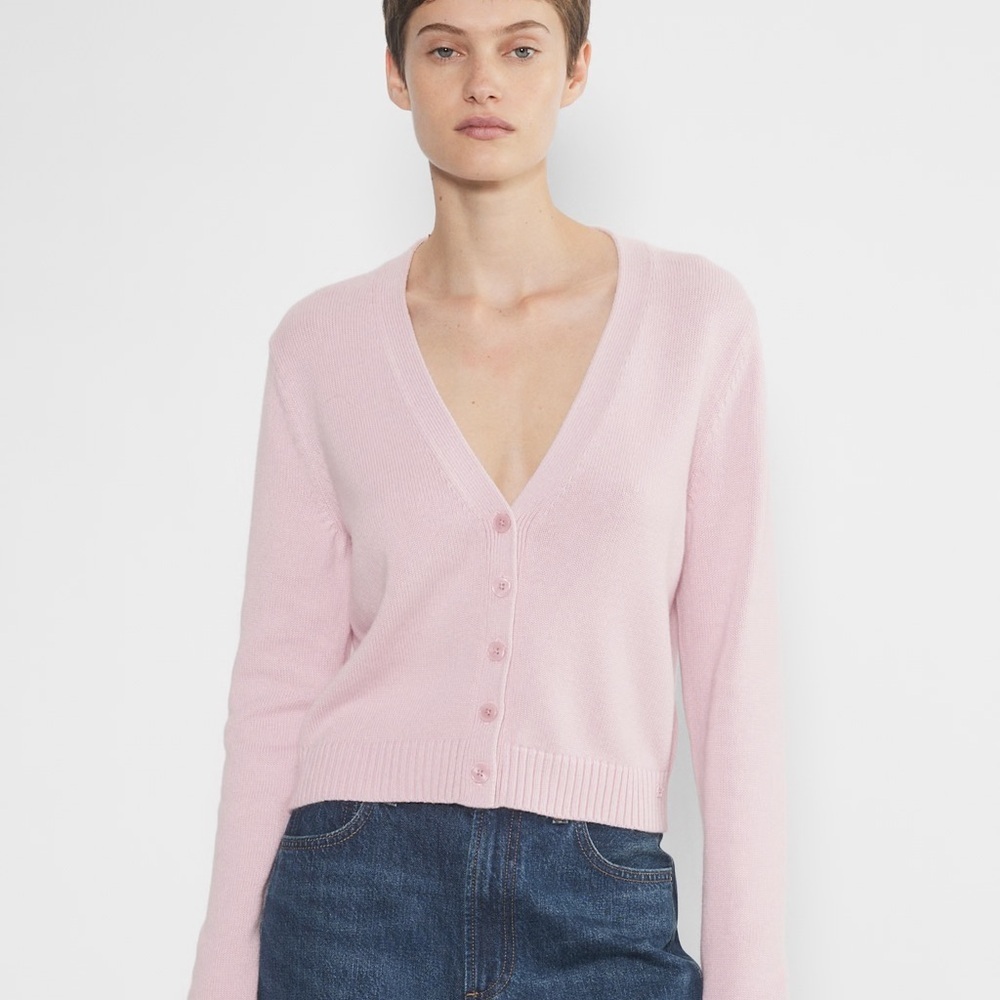 Aritzia Sunday Best pink cotton cashmere Shellie cardigan sweater - XS NWOT - Picture 2 of 10